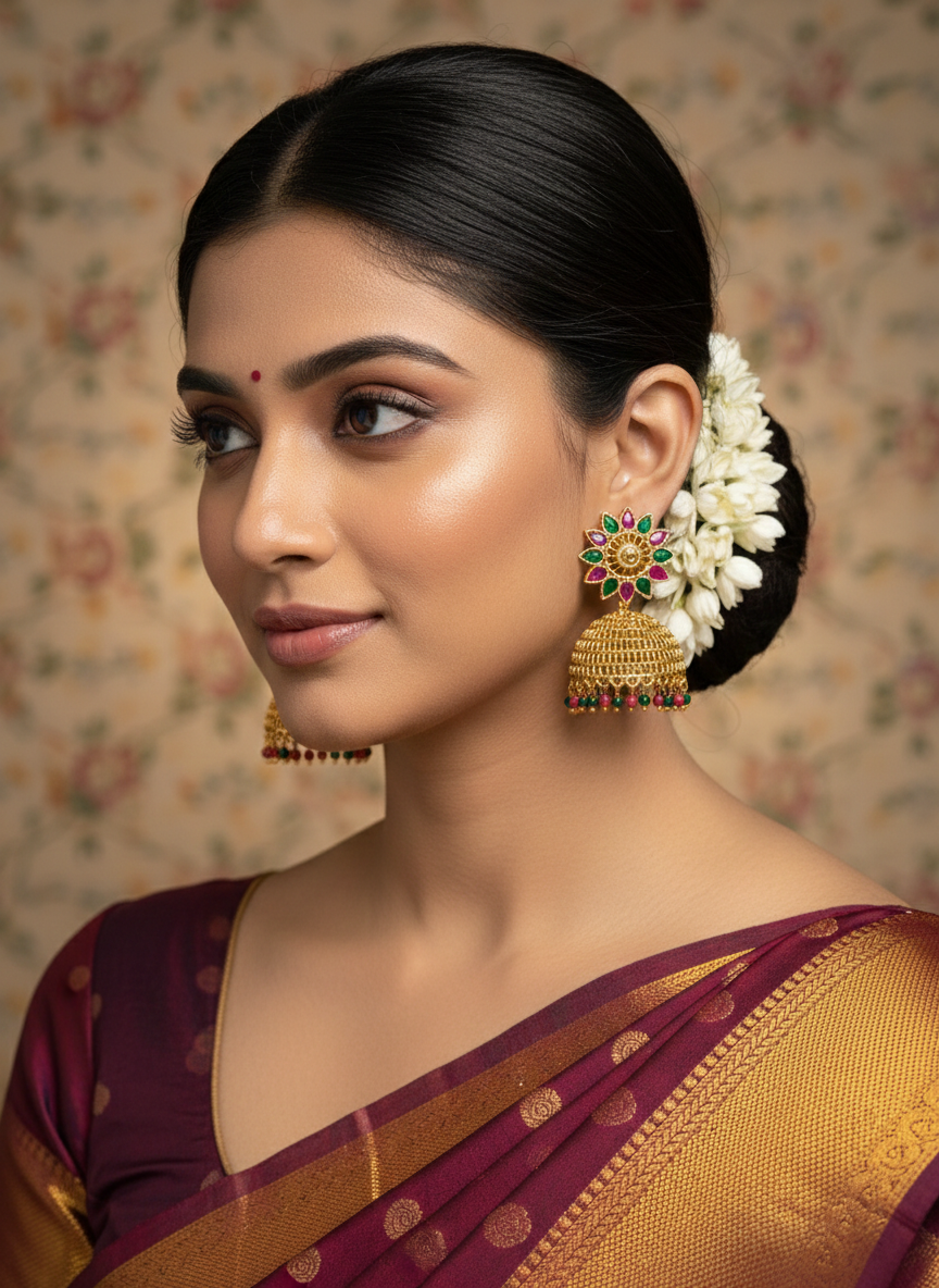 Multicolor Grand Bridal Jhumka Earring Set