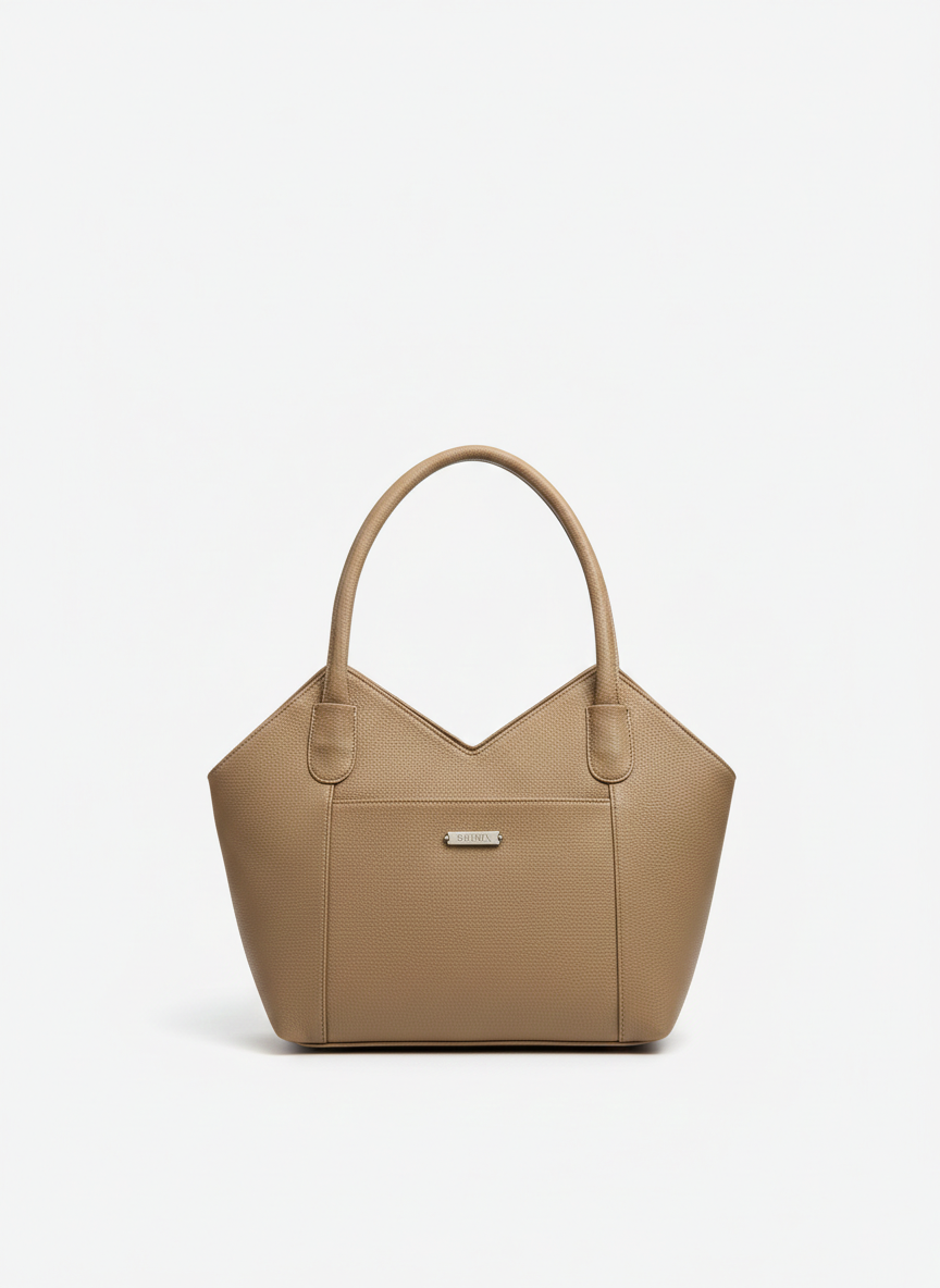 Deliza Women's Top Handle Handbag, Synthetic Fabric, Single Compartment with Zip Pockets (Black/Brown/Beige)