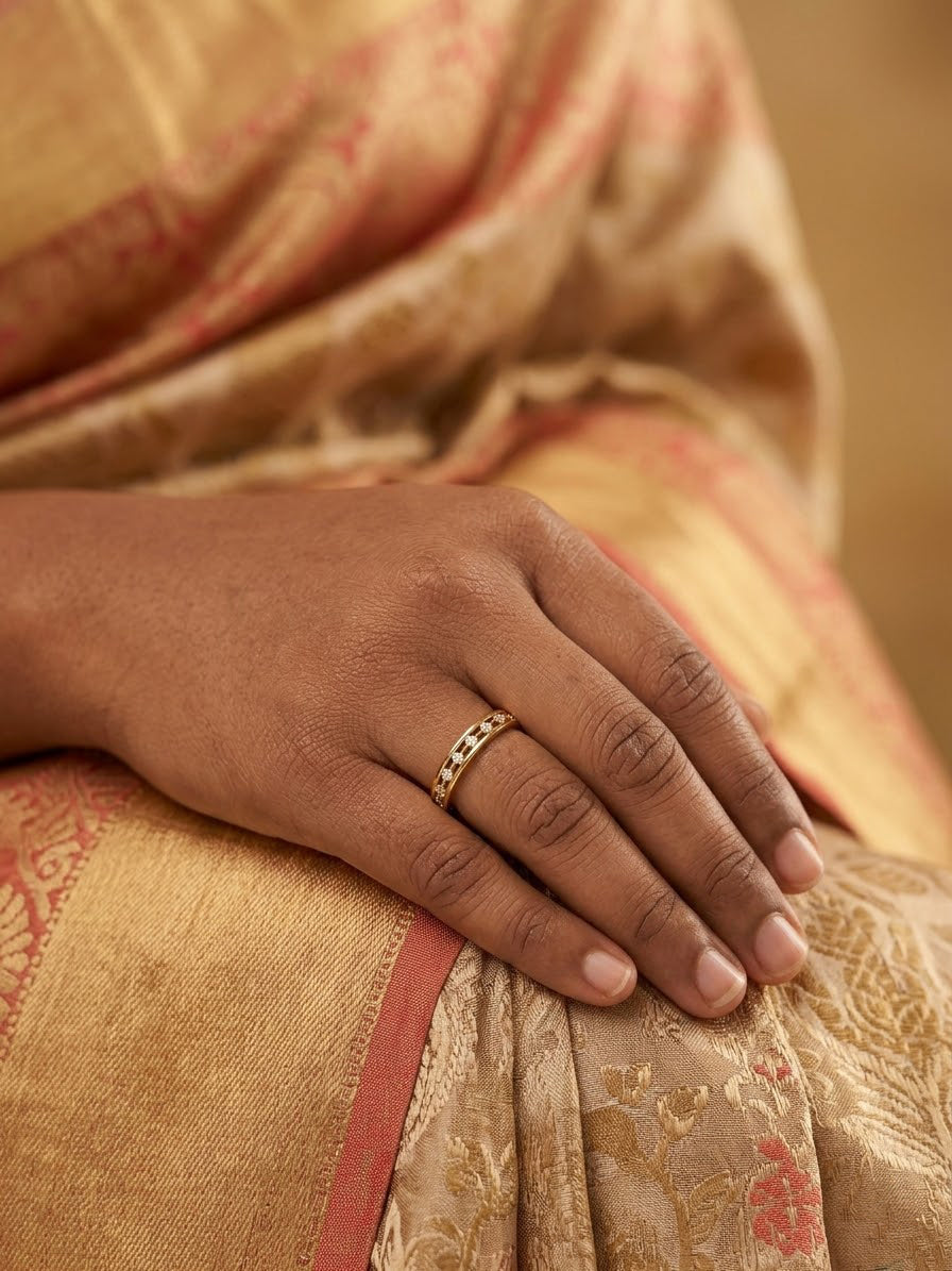 Minimal Gold Band Adjustable  Ring