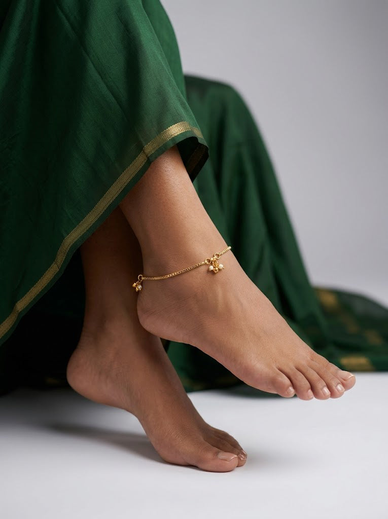 Traditional Gold Bead Anklet