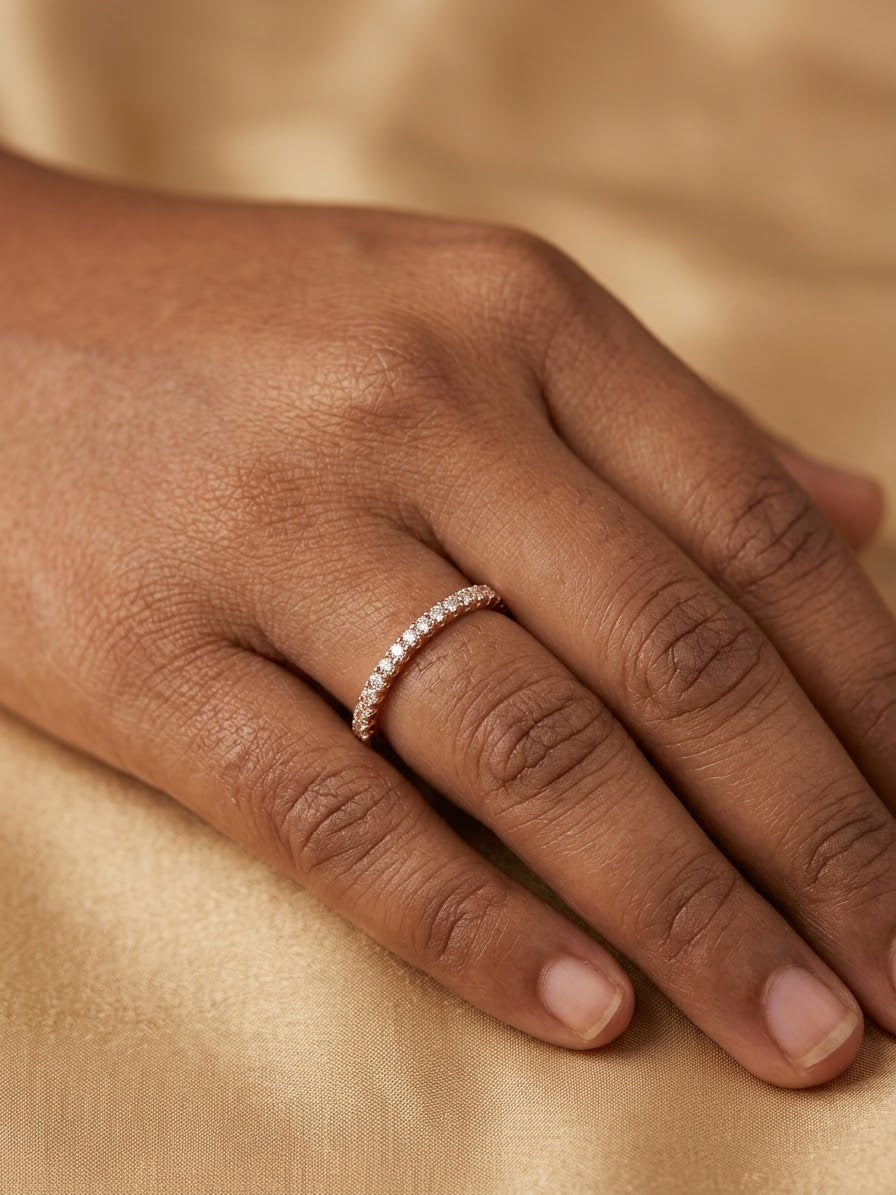 Stone Studded Band Adjustable  Ring
