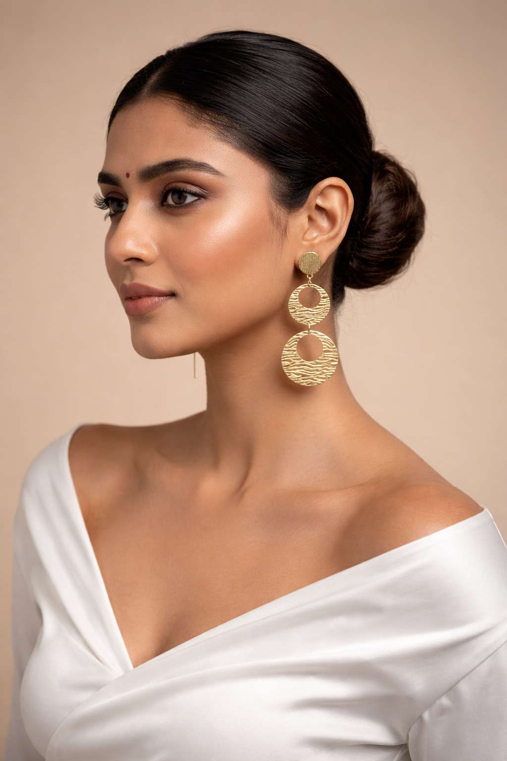 Western Look Gold Statement Earrings