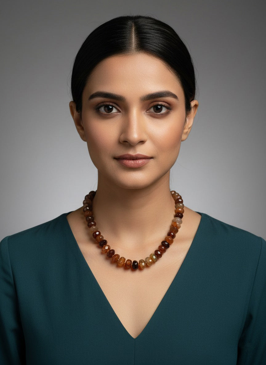 Minimal Single Strand Brown Pearl Necklace